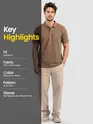 Sand Brown Acid Wash Polo T-shirt
